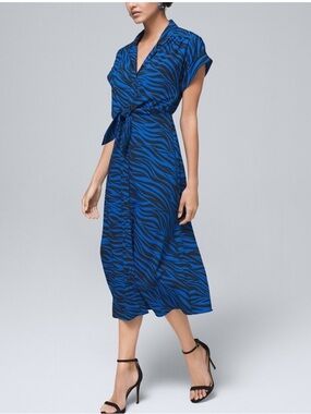 WHBM size 4 tie front midi shirt dress.